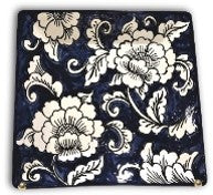 Small Square Blue and White Gardenia Pattern Plate Supply