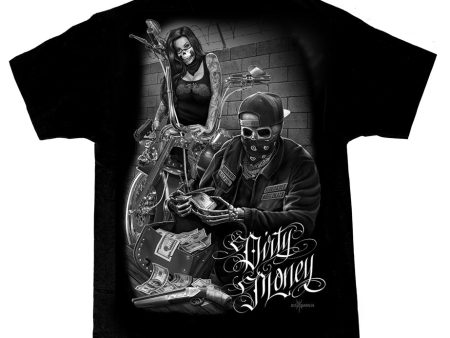 BACKPRINTED - ROD - Bonnie & Clyde DIRTY MONEY Men s Tee on Sale