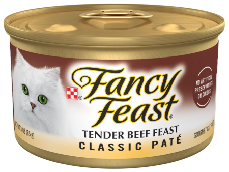 Fancy Feast Tender Beef Feast Classic Pate Canned Cat Food Hot on Sale